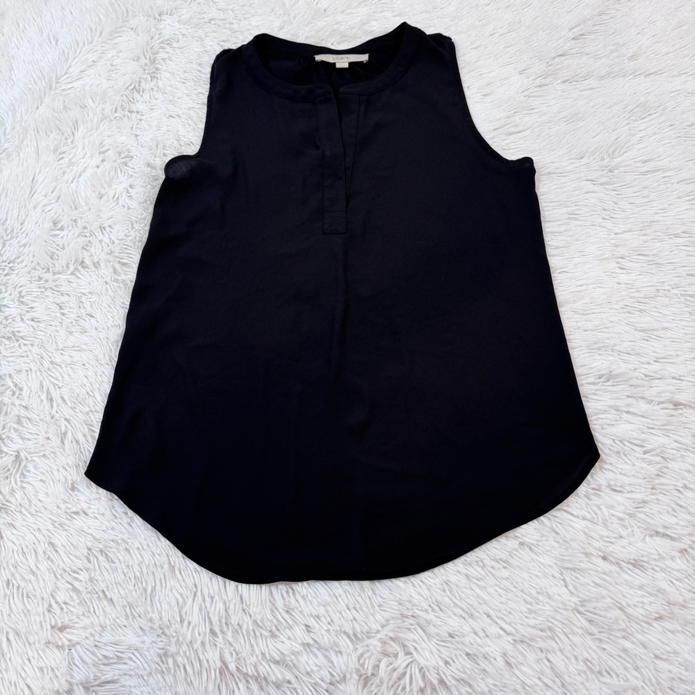 LOFT Black Sleeveless media mixed Blouse